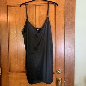 SOLD Black satin slip dress/night gown